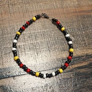Handmade Bracelet, black,yellow orange and white